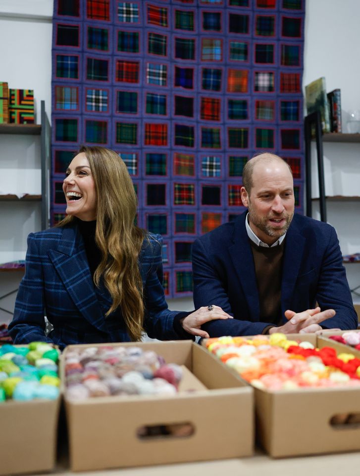 Andrew Parsons / Kensington Palace Kate Middleton and Prince William at Radical Weavers on Jan. 20, 2026 in Stirling, Scotland.