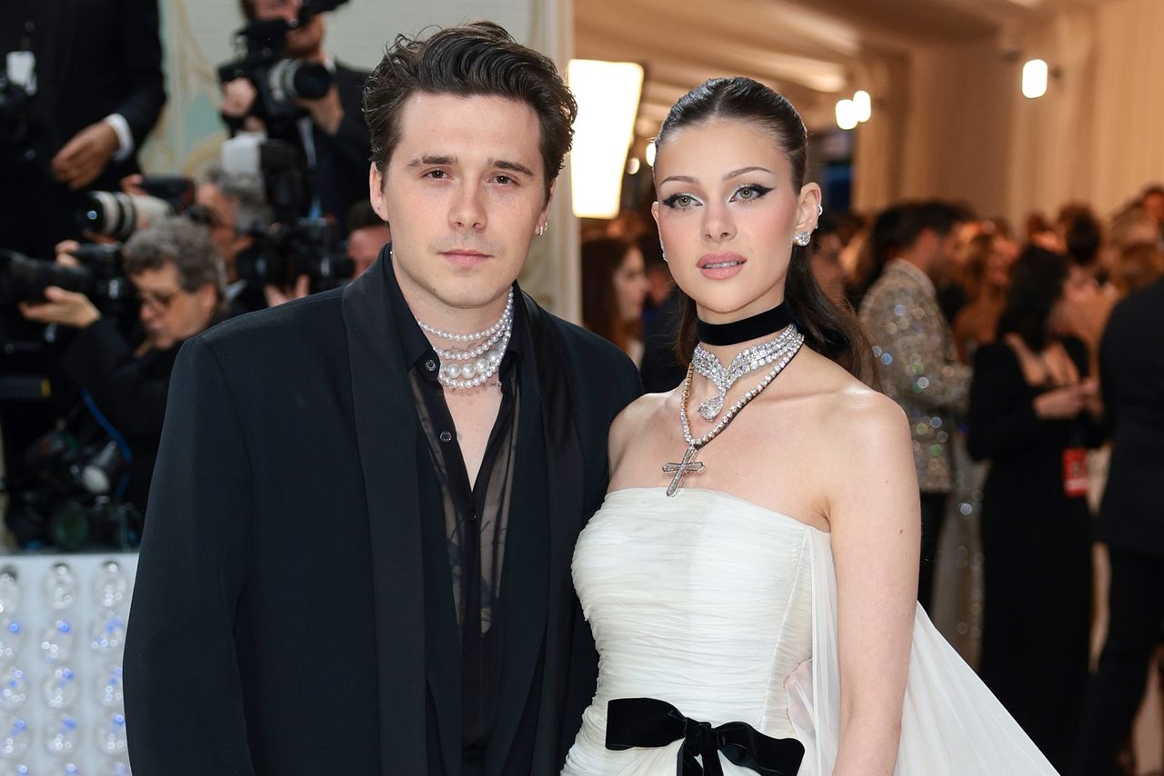 Dimitrios Kambouris/Getty Brooklyn Beckham and Nicola Peltz Beckham attend the 2023 Met Gala