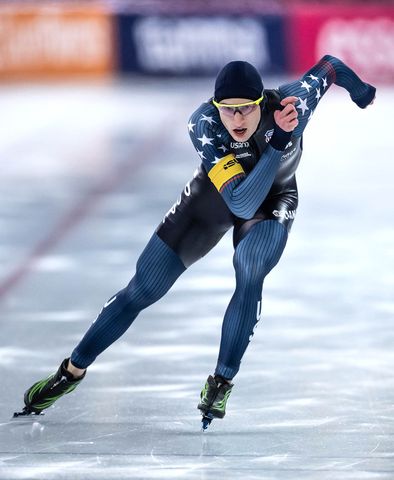 Christian Kaspar-Bartke - International Skating Union/International Skating Union via Getty Jordan Stolz on Dec. 12, 2025