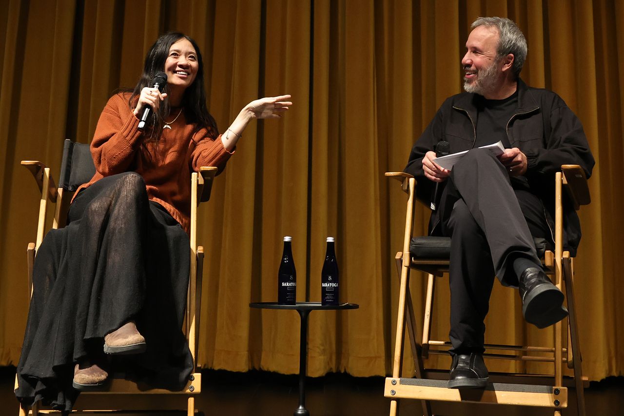 Stewart Cook/Focus Features via Getty Chloé Zhao and Denis Villeneuve