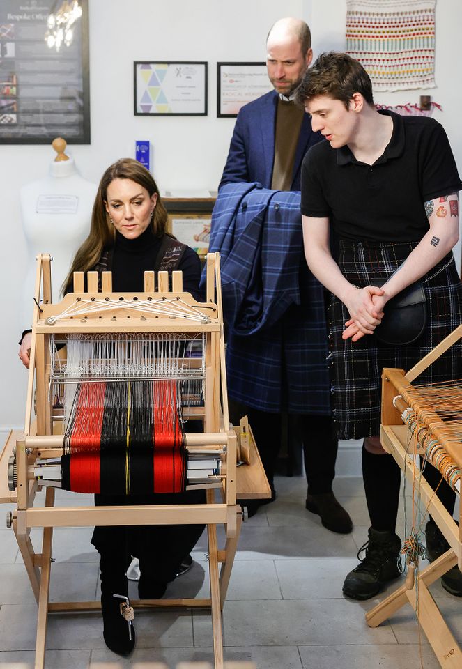Andrew Parsons / Kensington Palace Kate Middleton and Prince William visit Radical Weavers in Stirling, Scotland on Jan. 20, 2026.