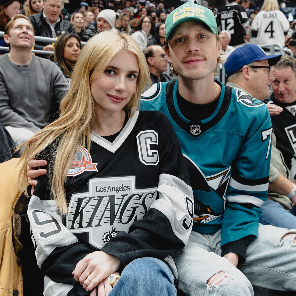 LA Kings Emma Roberts and fiance Cody John