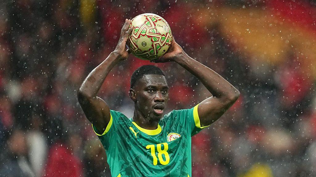Ismaila Sarr of Senegal takes a throw-in during the Afcon final