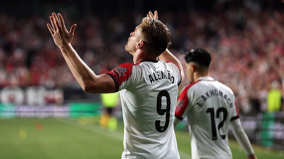 Alemao celebrates scoring the only goal of the game
