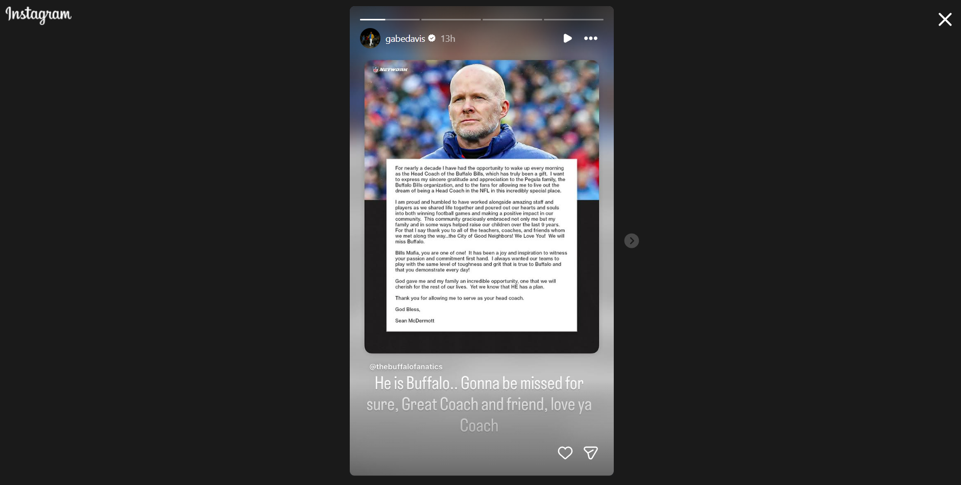 Bills players can't hold back feelings after McDermott firing
