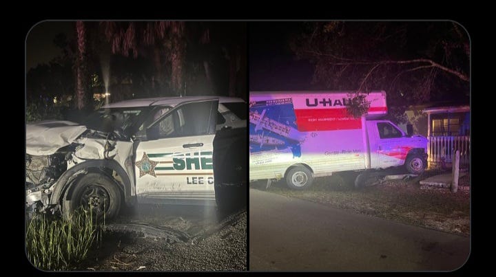 Breaking: Two deputies after North Fort Myers chase involving stolen U-Haul, thrown rock
