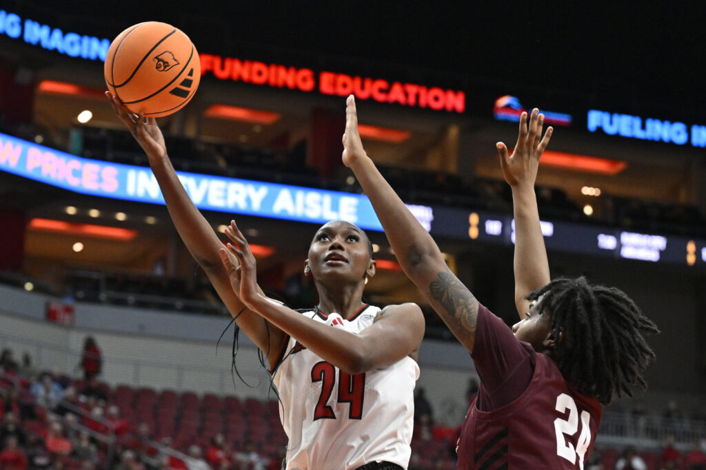 Louisville Cardinals forward Grace Mbugua