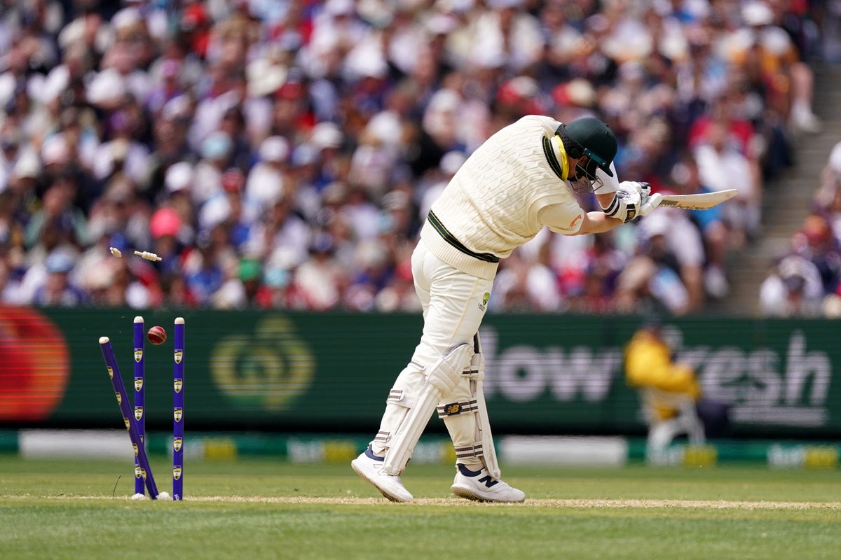 Steve Smith’s middle stump was removed byJosh Tongue (PA Wire)