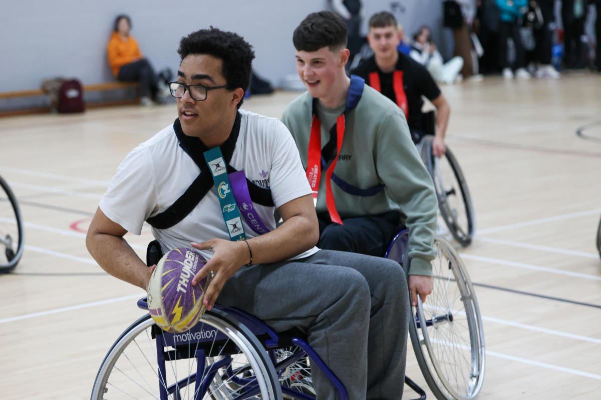 Students in Darlington try wheelchair rugby with professional team