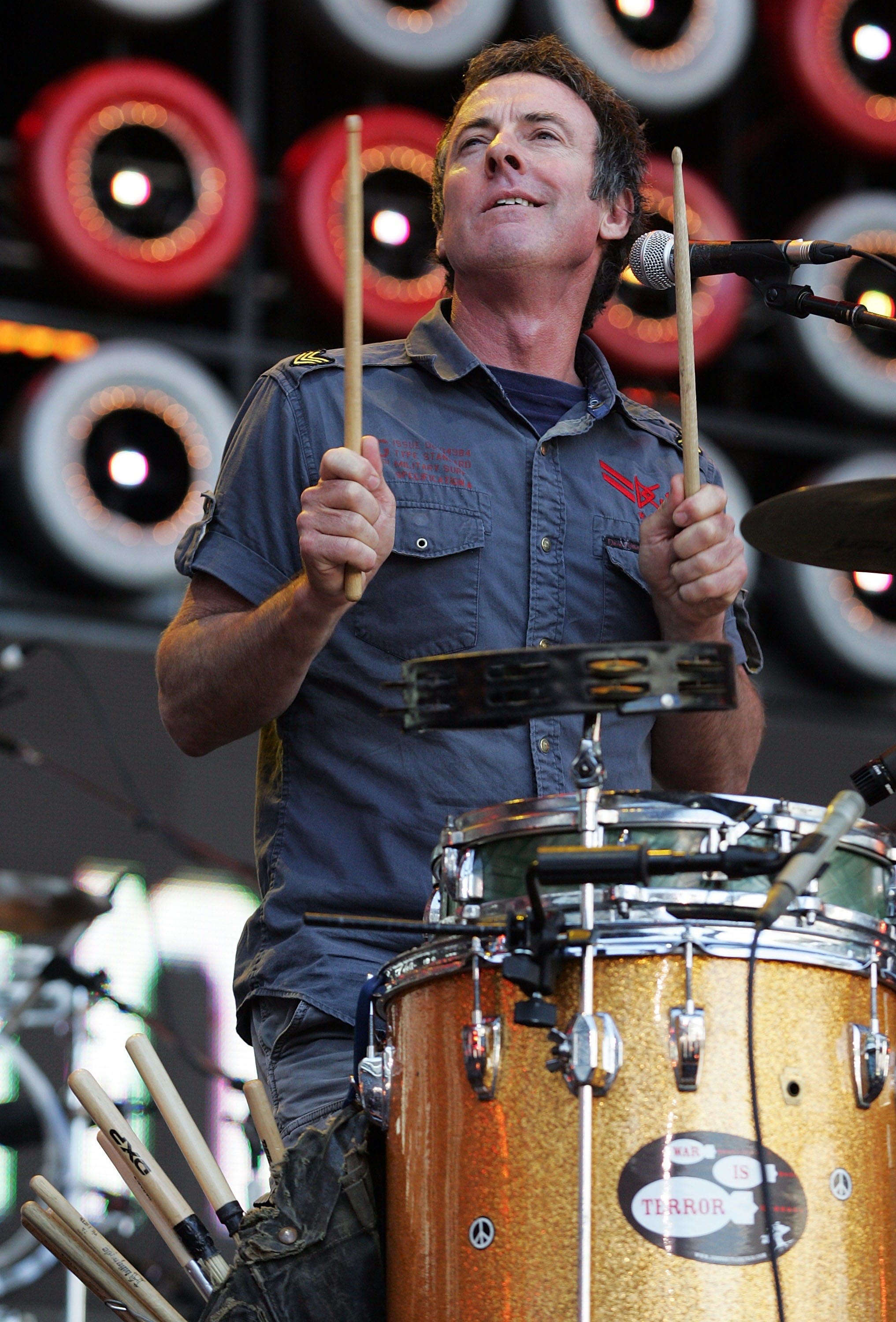 Rob Hirst performs onstage at the Australian leg of the Live Earth series of concerts at Aussie Stadium in Sydney on July 7, 2007.