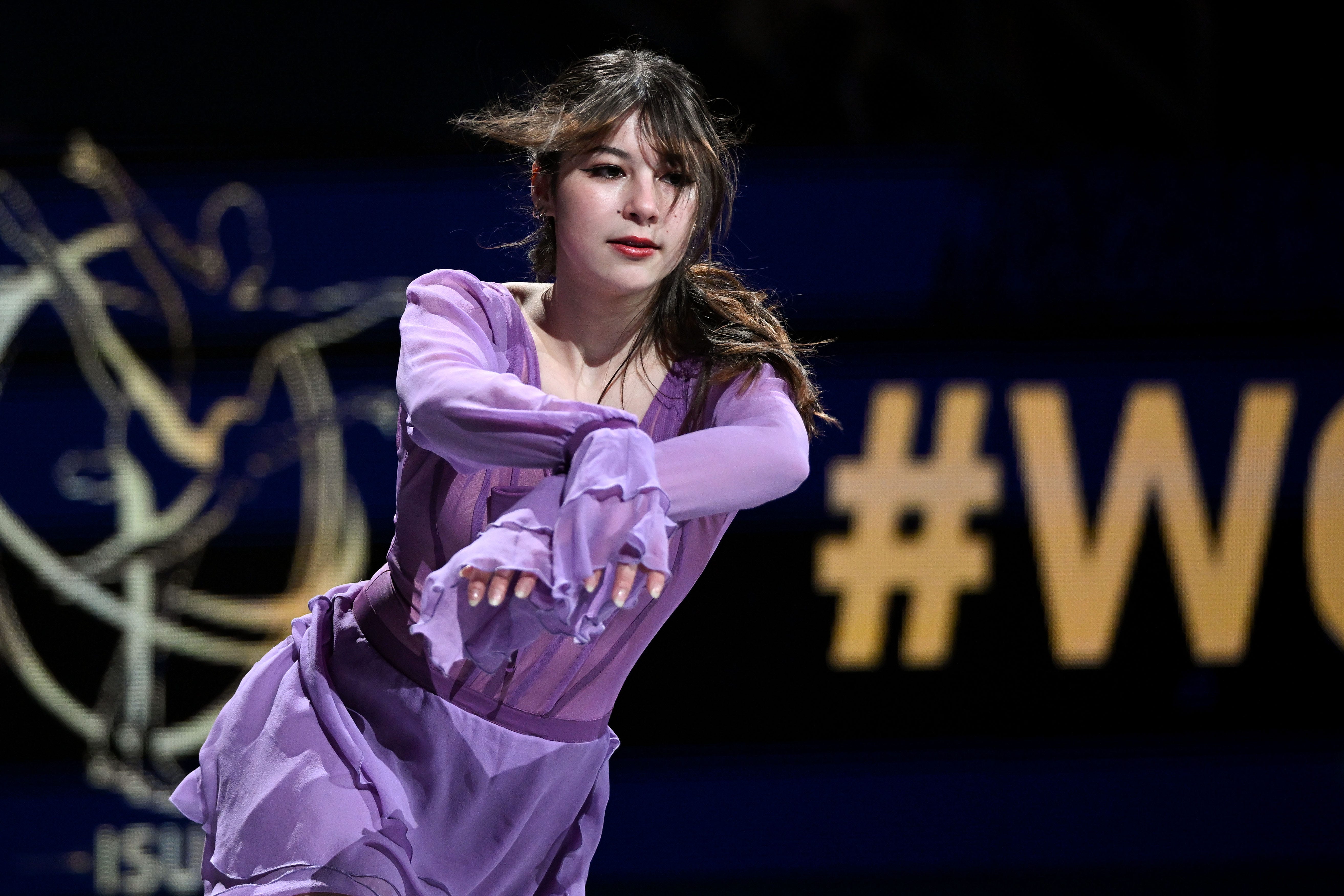 Alysa Liu performs during the Exhibition Program at the World Figure Skating Championships at the TD Garden on Mar. 30, 2025 in Boston.
