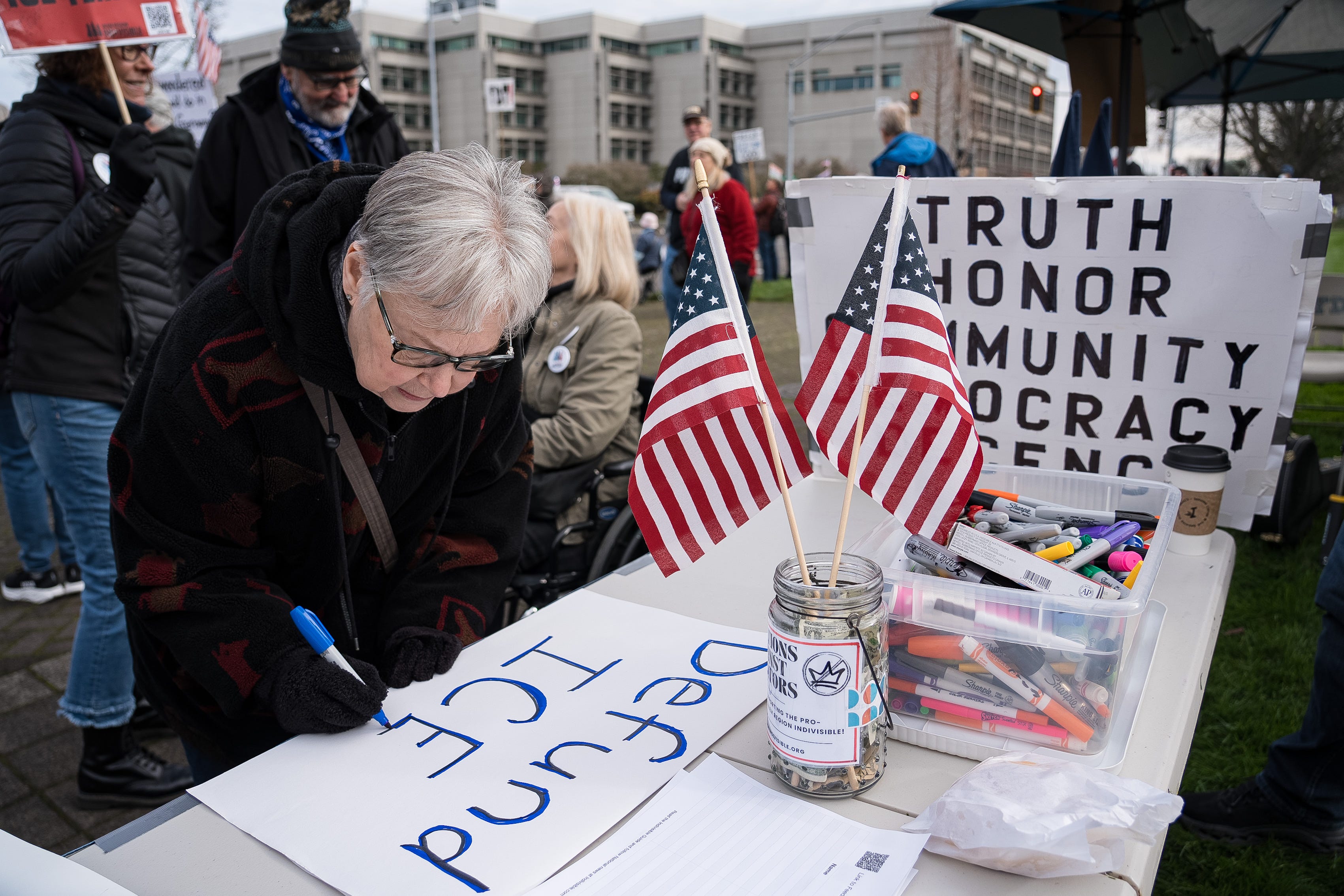 Phyllis Krueger, 79, of Salem writes a 