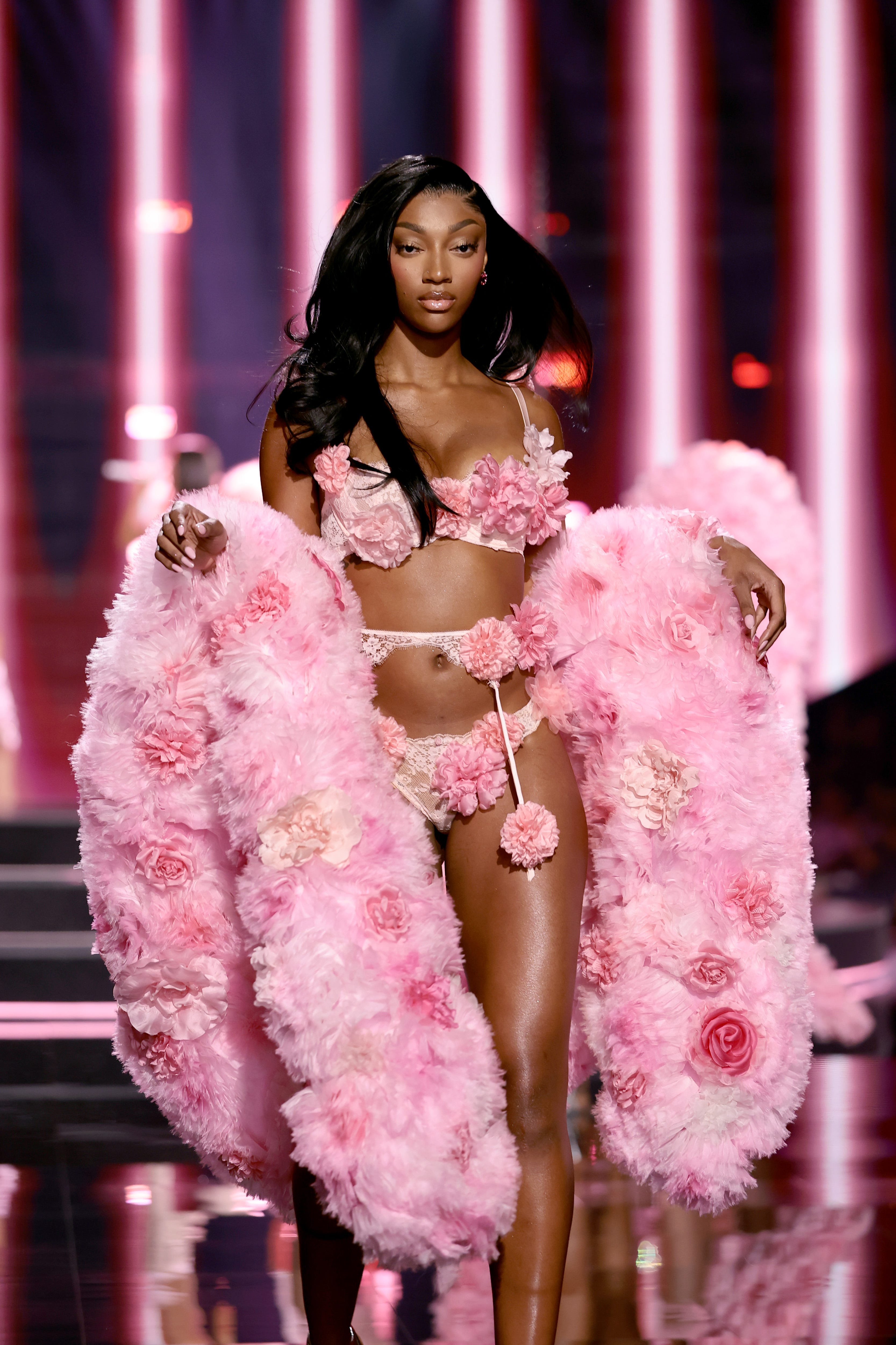 Angel Reese walks the runway during the Victoria's Secret Fashion Show in New York on Oct. 15.